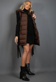 Black Hooded Puffer Gilet With Webbing Detail-Copy