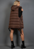 Black Hooded Puffer Gilet With Webbing Detail-Copy
