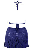 Royal Blue Crochet Halter Top & Mini Skirt Set