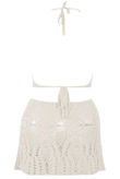Cream Crochet Halter Top & Mini Skirt Set