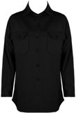Black Oversized Cotton Blend Shacket