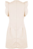 Beige Front Tie Up Button Hem Dress