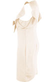 Beige Front Tie Up Button Hem Dress