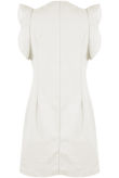 White Front Tie Up Button Hem Dress
