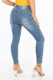 Mid Wash High Waisted Ankle Grazer Jeans