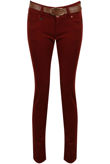 Wine Pleated Waist Supar Soft Jeans 