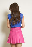 Royal Blue Sleeveless Shoulder Pad Jersey Top