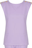 Lilac Golden Button Trim Tops & Trouser Set