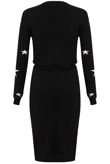 Star Detail Waist Elasticated Black Dress