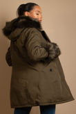 Khaki Canvas Parka with Fur Hood & Cuff 