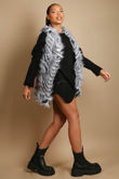 Grey Faux Fur Animal Print Gilet 