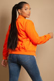 Orange Sleeve Pocket Bomber Jacket 