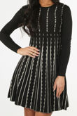 Black Fine Knit Skater Dress