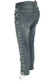 Denim Lace Up Cropped Jeans