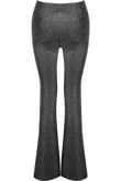 Silver Metallic Knit Bell Bottom Pants