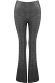 Silver Metallic Knit Bell Bottom Pants