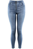 Denim Exposed Zipper Skinny Jeans