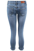 Ripped Knee Skinny Fit Three Quarter Jeans