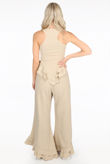 Beige Frill & Flare Loungewear Set