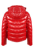Red Shiny Quilted Cropped Jacket