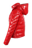 Red Shiny Quilted Cropped Jacket