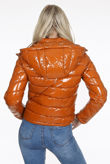 Mustard Shiny Quilted Cropped Jacket