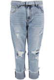 Shredded Crop Boyfriend Jeans