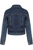 Front Zip Up Denim Biker Jacket