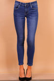 Light Blue Front Button Up Denim Skinny Jeans
