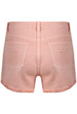 Pink Washed Denim Ripped Shorts