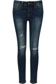 Denim Washed & Frayed Detail Jeans