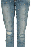Star Studs Washed Ripped Jeans