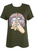 SHUT THE F@#% UP Slogan Round Neck T Shirt