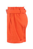 Orange Blended Cotton Belted Shorts