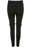 Mesh Crossover Thighs Leggings in Black