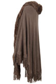 Fur Neck Fringe Borders Cape 
