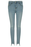 Frayed Ankle Skinny Fit Jeans