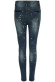 Dark Denim Paint Splatter High Waist Jeans