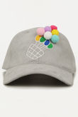 Grey Balloon Bucket Suede Caps
