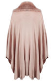 Rose Faux Fur Trim Cape