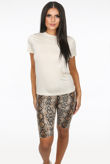 Camel Reptile Print Knee Length Trouser