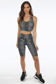 Grey Leopard Print Tops & Trouser Active Set