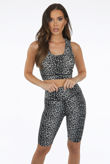 Grey Leopard Print Tops & Trouser Active Set