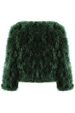 Khaki Ostrich Feather Jacket