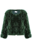 Khaki Ostrich Feather Jacket