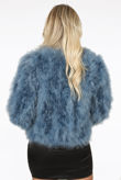 Blue Ostrich Feather Jacket 