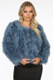 Blue Ostrich Feather Jacket 