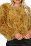 Mustard Ostrich Feather Jacket