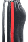 Contrast Side Panelled Velvet Trouser in Grey