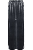 Contrast Side Panelled Velvet Trouser in Grey